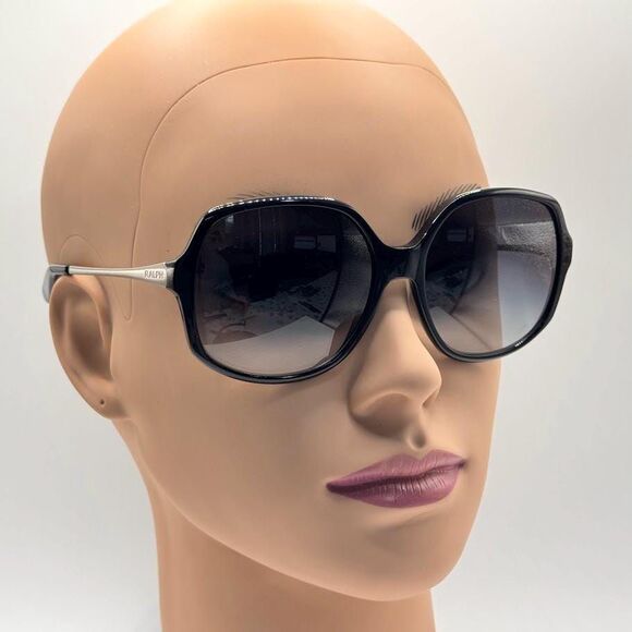 NEW Ladies Y2K Polo Ralph Lauren Large Sunglasses RA5139 Black & Silver 56/16 main image 10